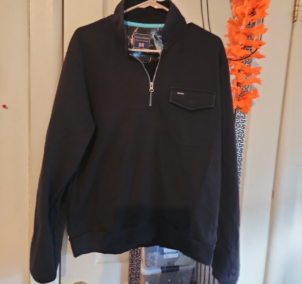 Men's Black Half-Zip Sweater